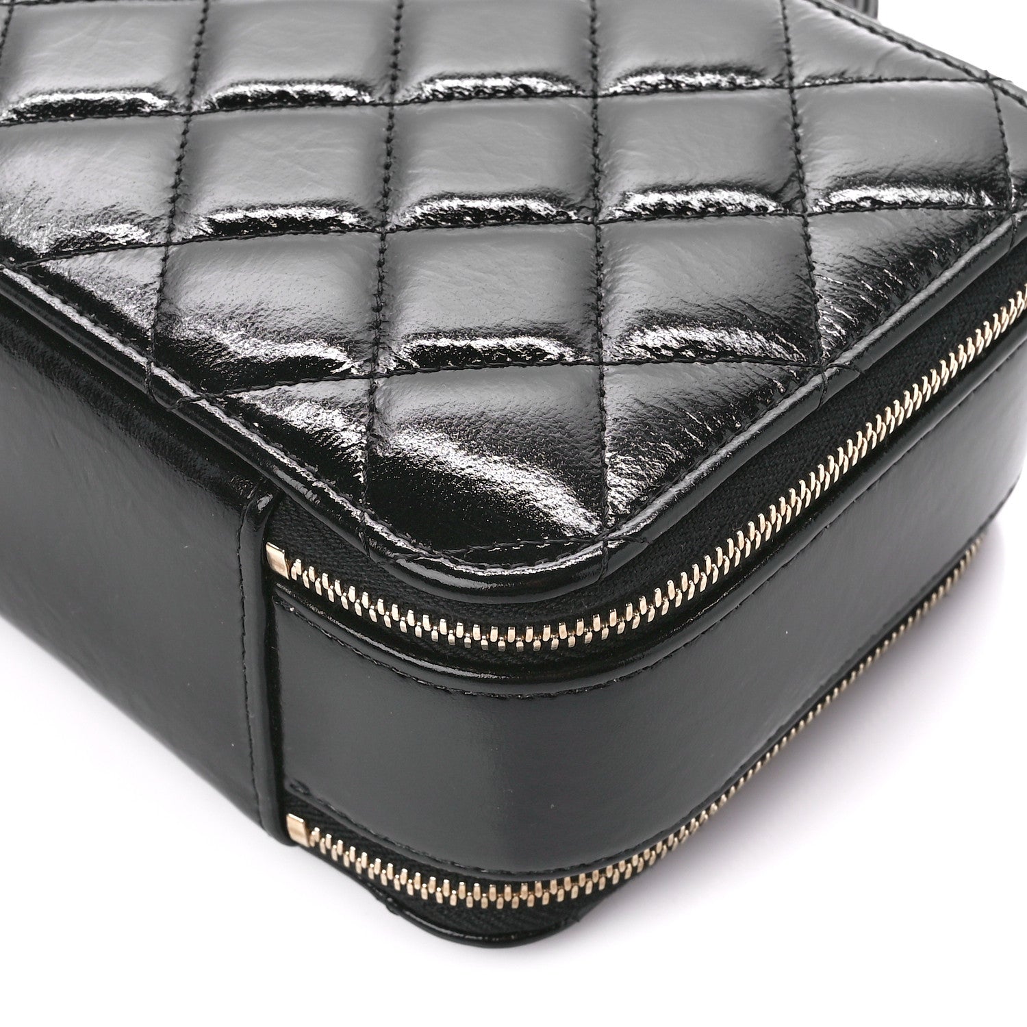 Chanel Shiny Lambskin Quilted CC Vanity Case Black 11 of 12
