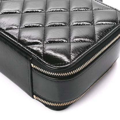 Chanel Shiny Lambskin Quilted CC Vanity Case Black 11 of 12