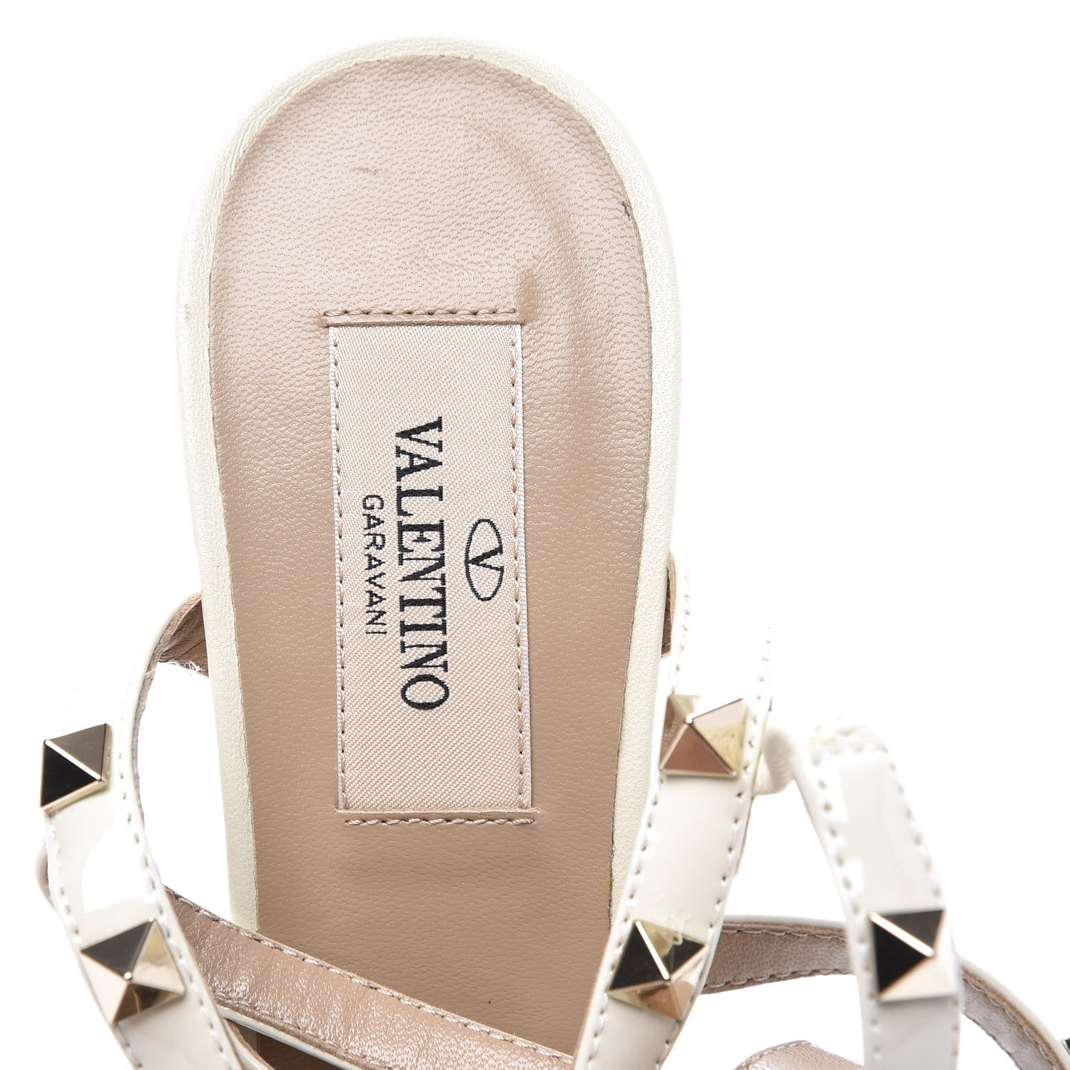 Valentino Garavani Patent Rockstud Gladiator 70mm Sandals 35 Light Ivory 8 of 11
