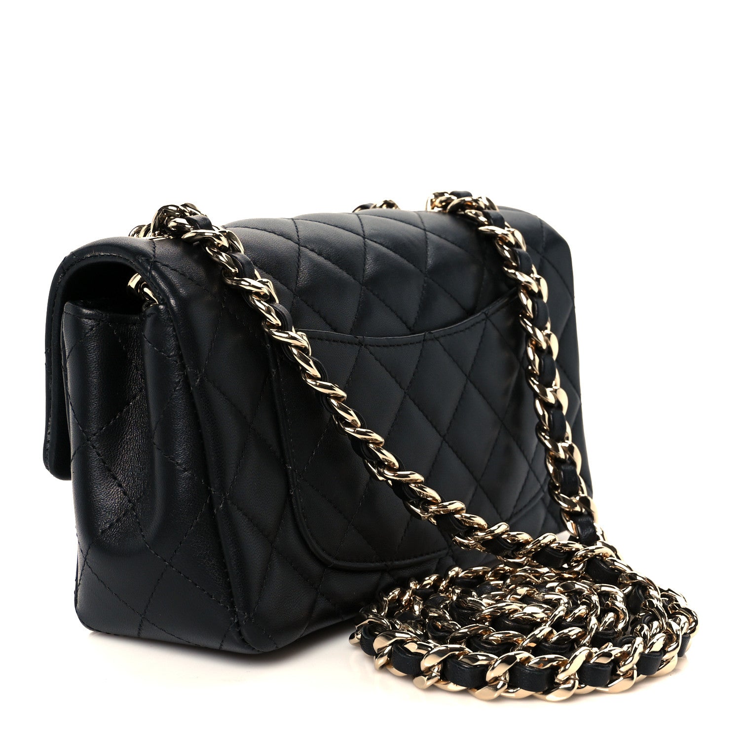 Chanel Lambskin Quilted Mini Coco Charms Rectangular Flap Black 3 of 11