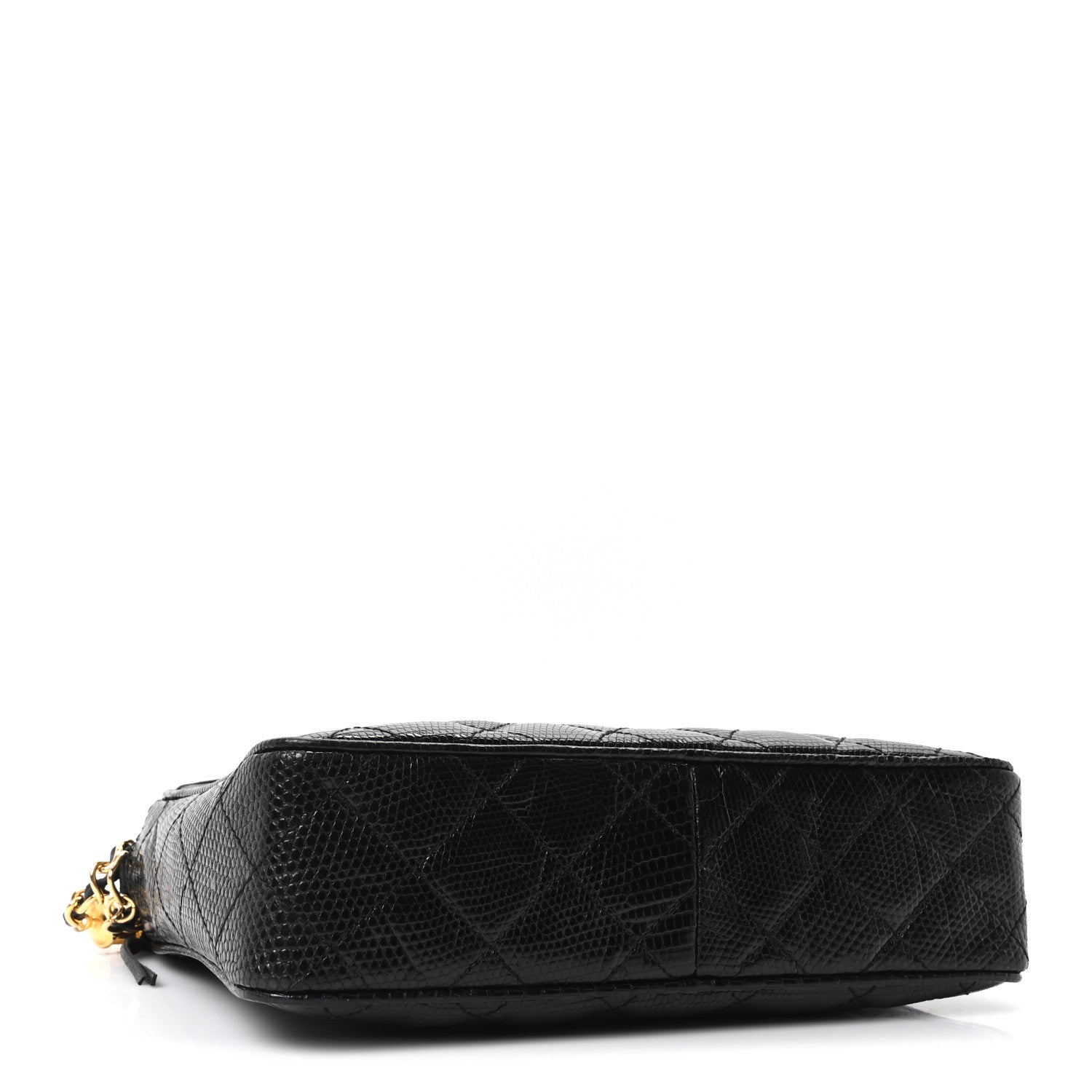 Chanel Lizard Quilted Small Tassel Camera Case Black 4 of 10