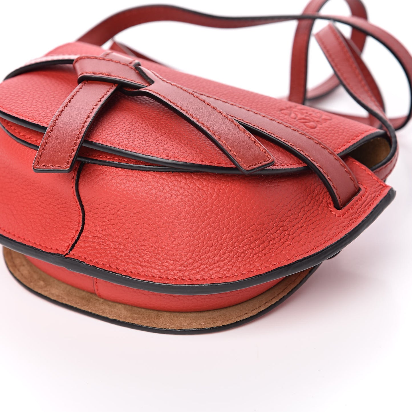 Grained Calfskin Mini Gate Crossbody Bag Scarlet Burnt Red