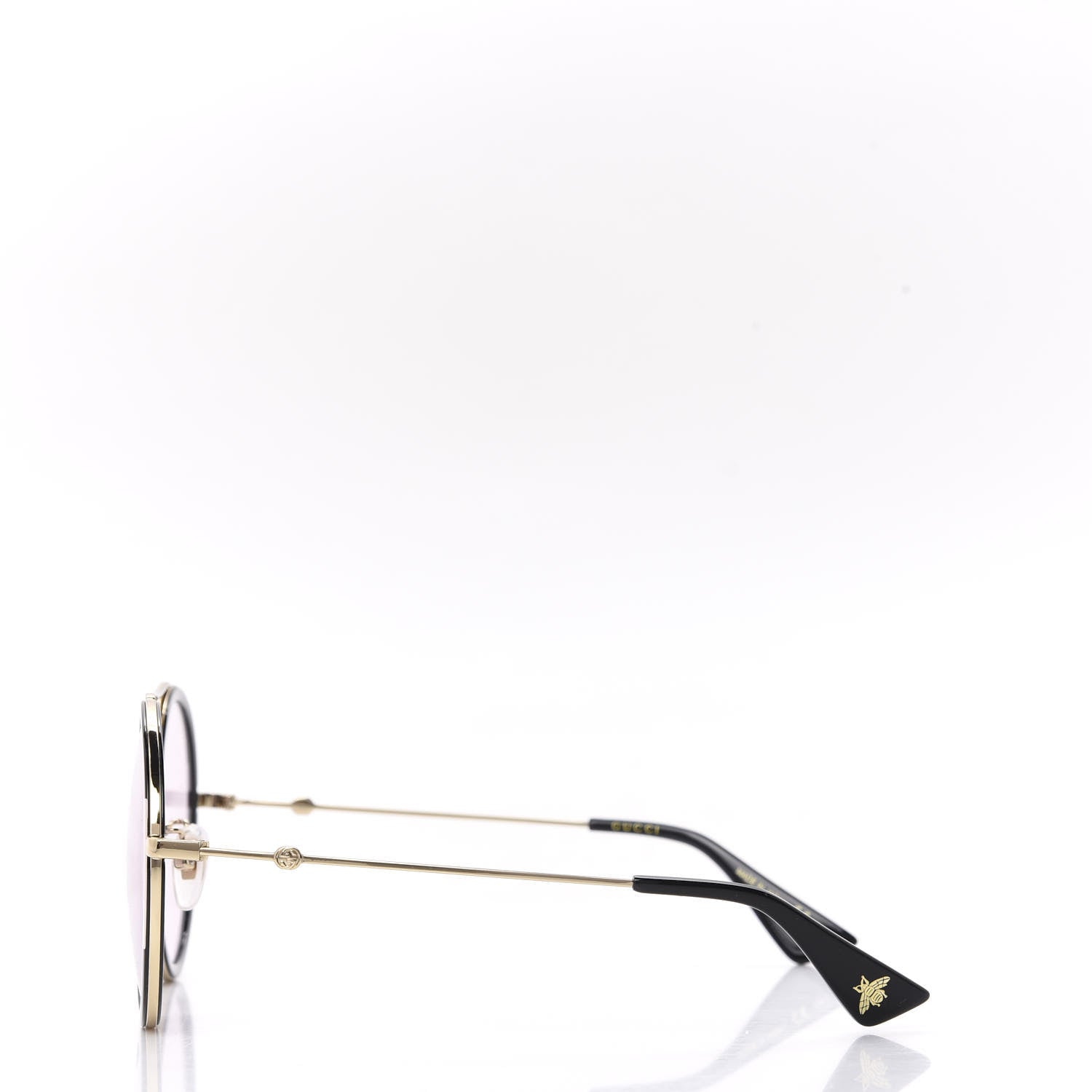 Gucci Round Sunglasses GG 0061S Gold Pink 3 of 8