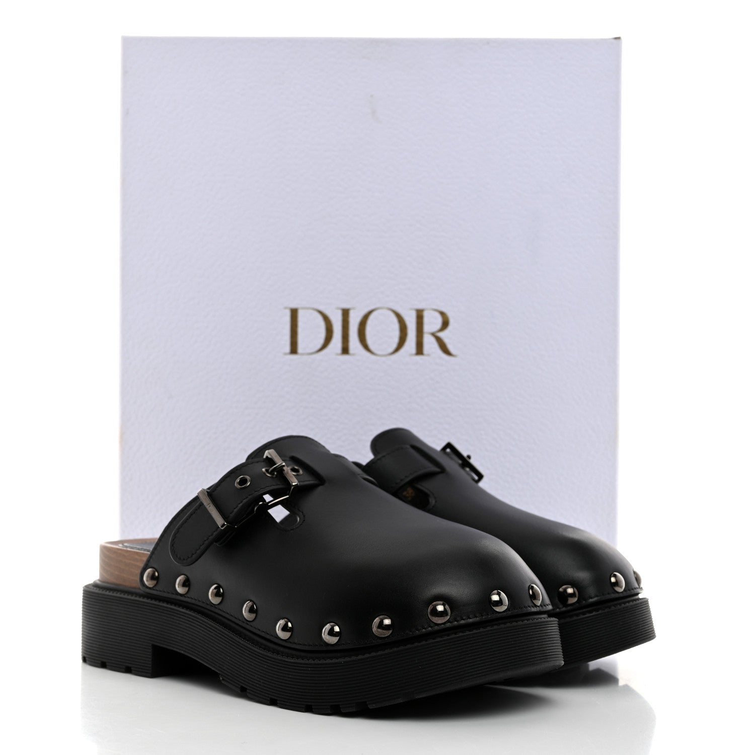 Christian Dior Calfskin Diorquake Buckled Lug Sole 15mm Clogs 36 Black 9 of 9