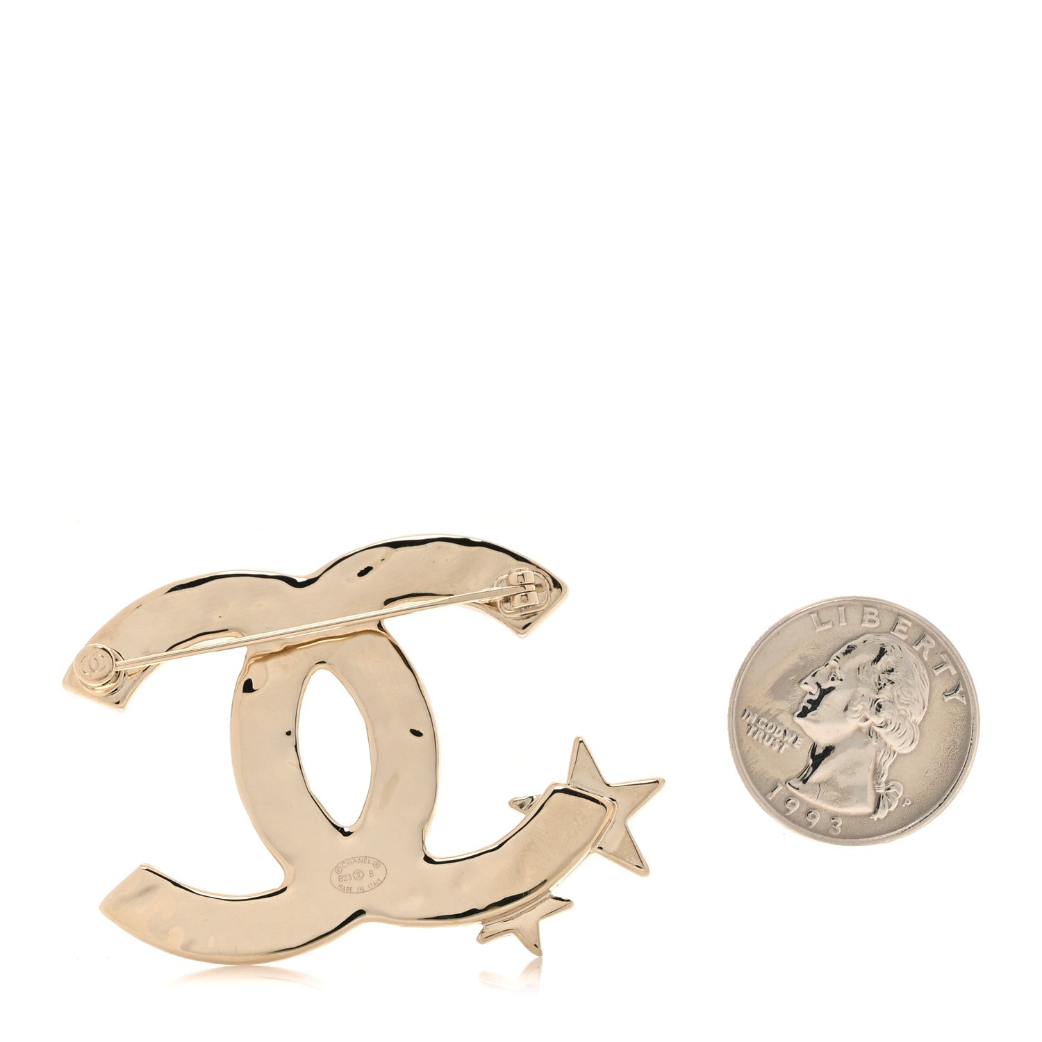 Chanel Crystal CC Star Brooch Gold 2 of 4