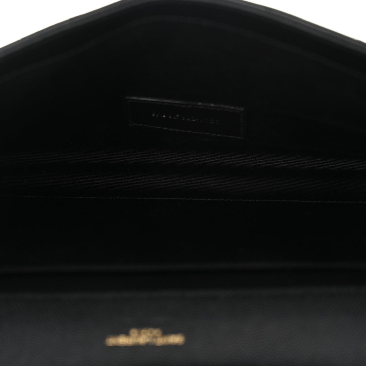 Grain De Poudre Matelasse Chevron Monogram Envelope Clutch Black
