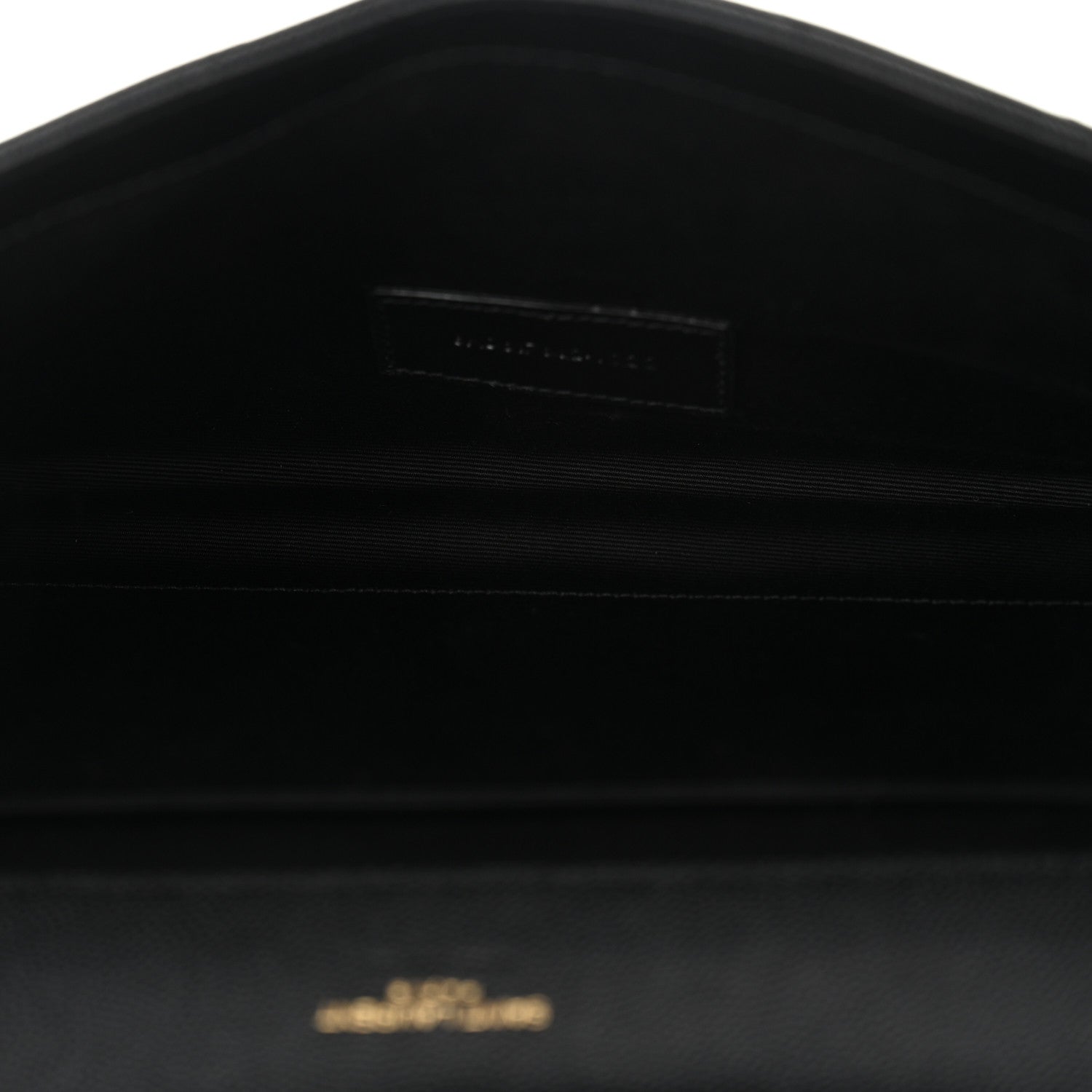 Saint Laurent Grain De Poudre Matelasse Chevron Monogram Envelope Clutch Black 5 of 9