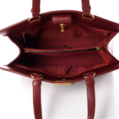 Chanel Lambskin Quilted Boy Shopping Tote Dark Red 7 of 13