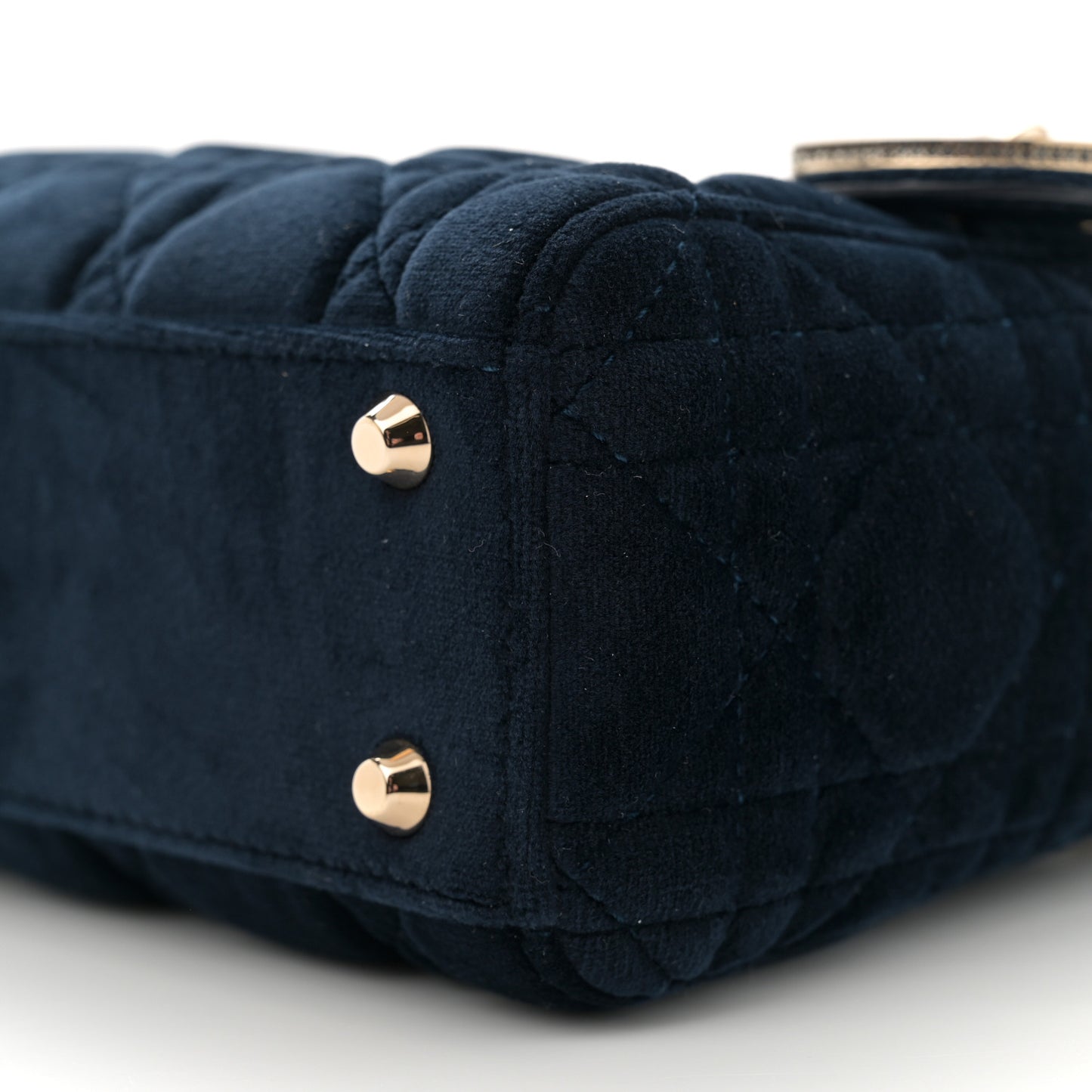 Velvet Mini Lady Dior Navy Blue