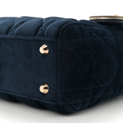 Christian Dior Velvet Mini Lady Dior Navy Blue 10 of 10