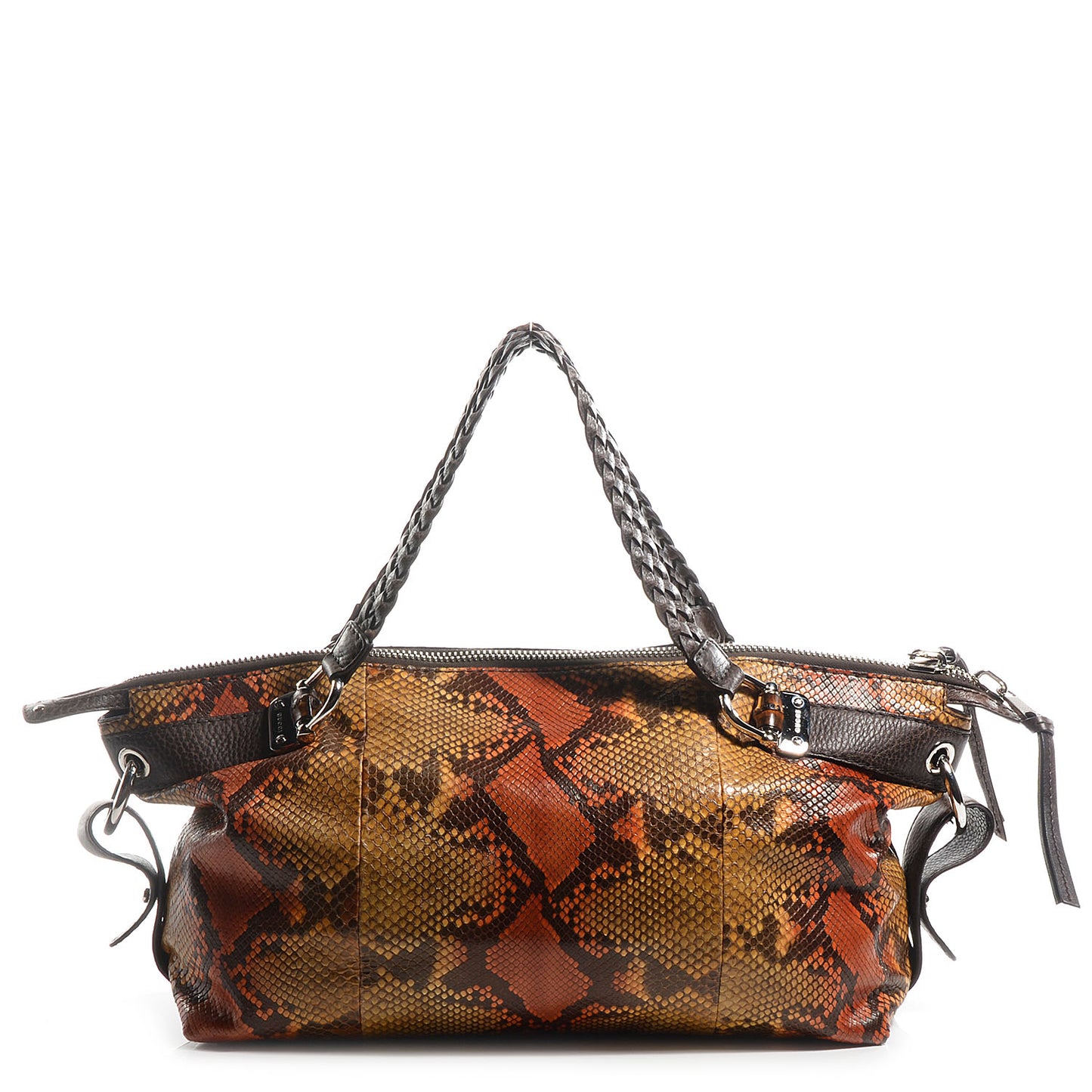 Python Bamboo Bar Medium Tote Brown