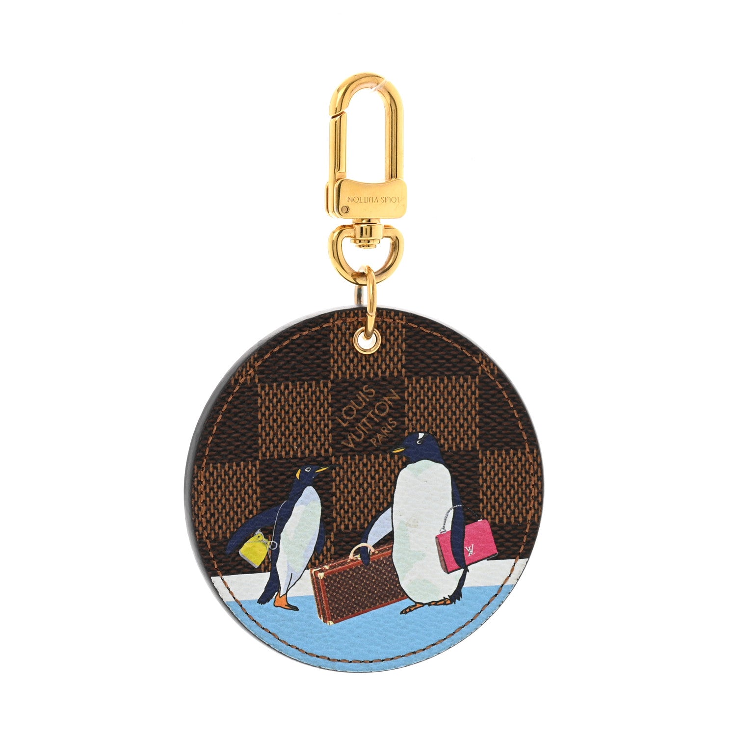 Louis Vuitton Damier Ebene Illustre Manchot Bag Charm Key Ring 1 of 4