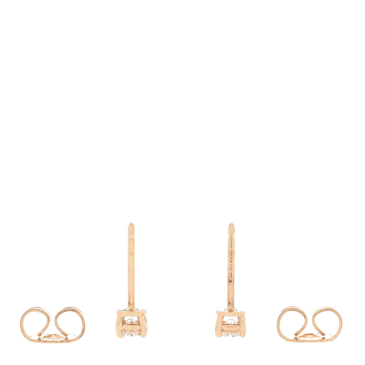 18K Rose Gold Diamond .26ctw Solitaire Earrings