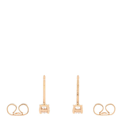 Tiffany 18K Rose Gold Diamond .26ctw Solitaire Earrings 3 of 5