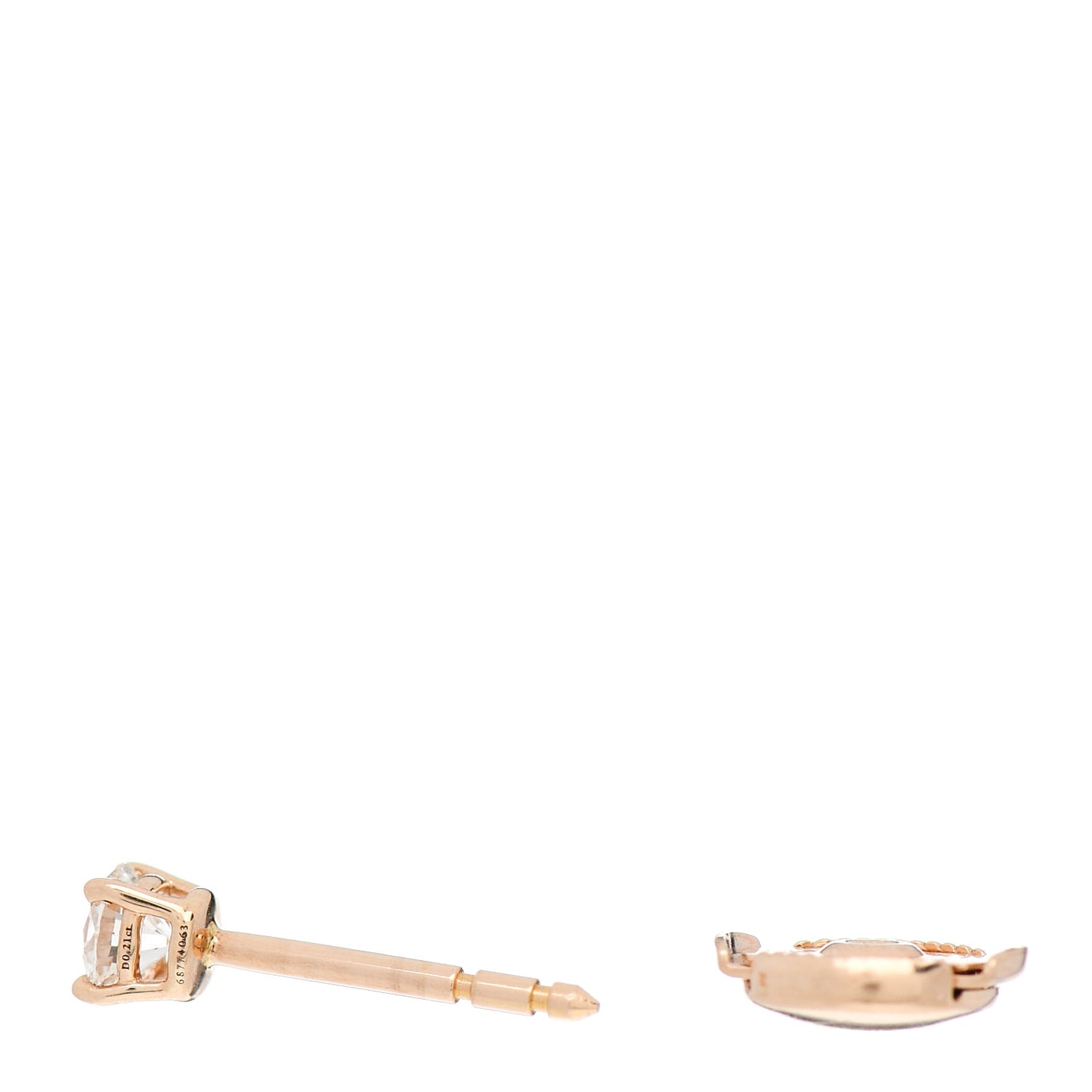 18K Rose Gold Diamond .21ct Single Solitaire Earring