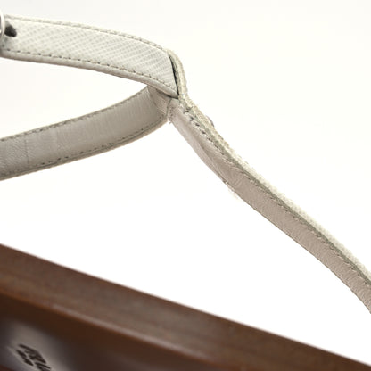 Prada Saffiano Silk Tie Slingback Flat Thong Sandals 36 White 11 of 15