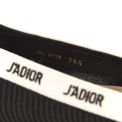 Christian Dior Fabric Ribbon Embroidered J'Adior Ballet Flats 36.5 Black 8 of 9