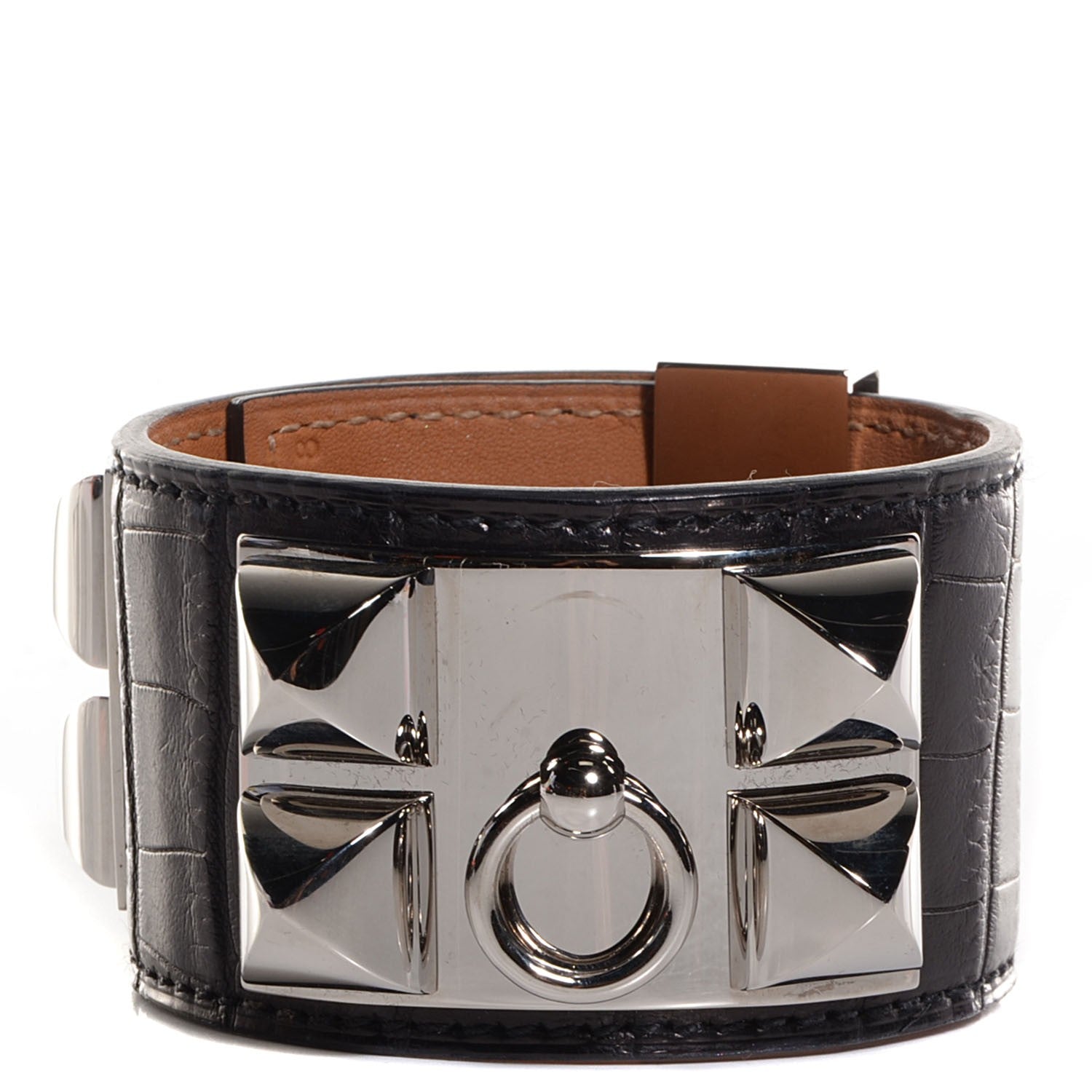 Hermes Matte Alligator Collier de Chien CDC Bracelet Black Small 1 of 7