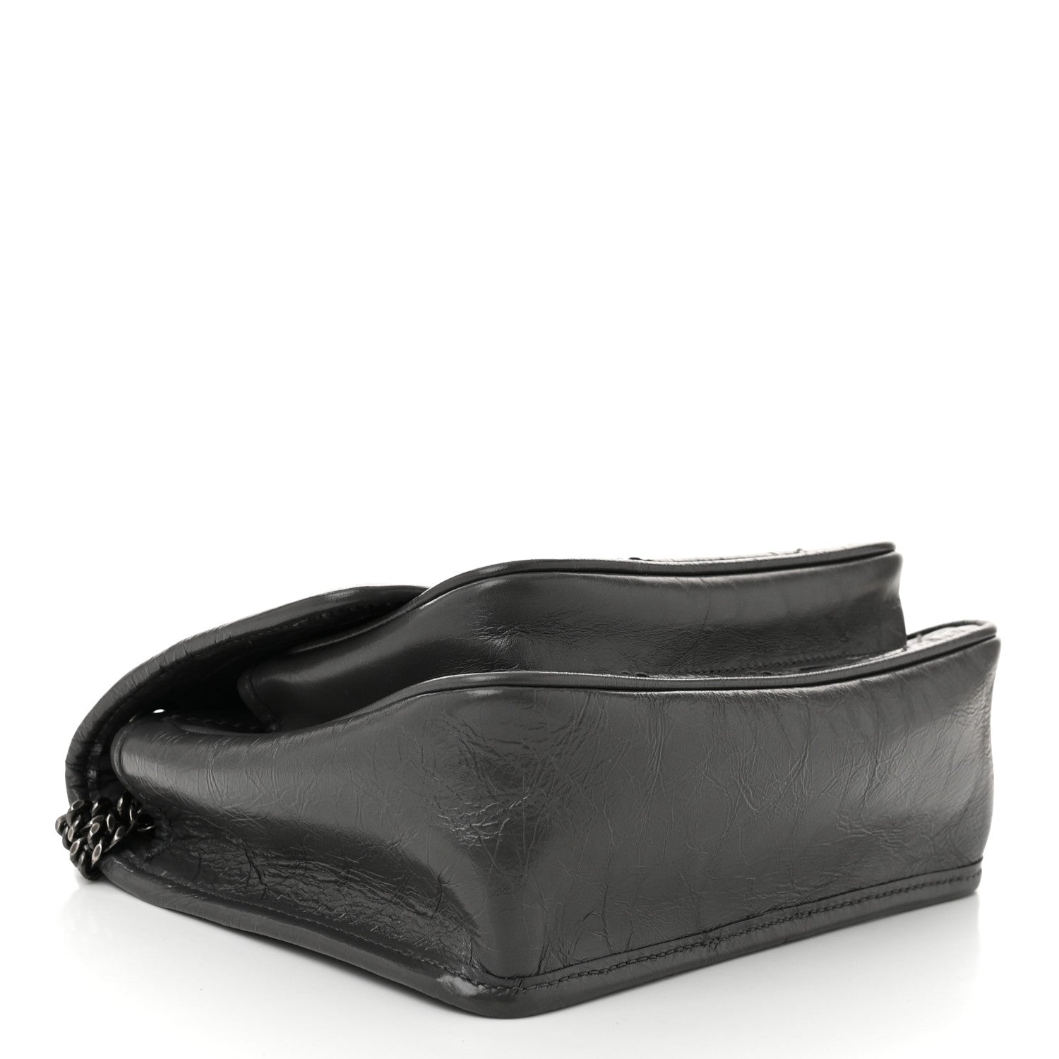 Saint Laurent Crinkled Calfskin Matelasse Monogram Baby Niki Chain Satchel Storm 4 of 11