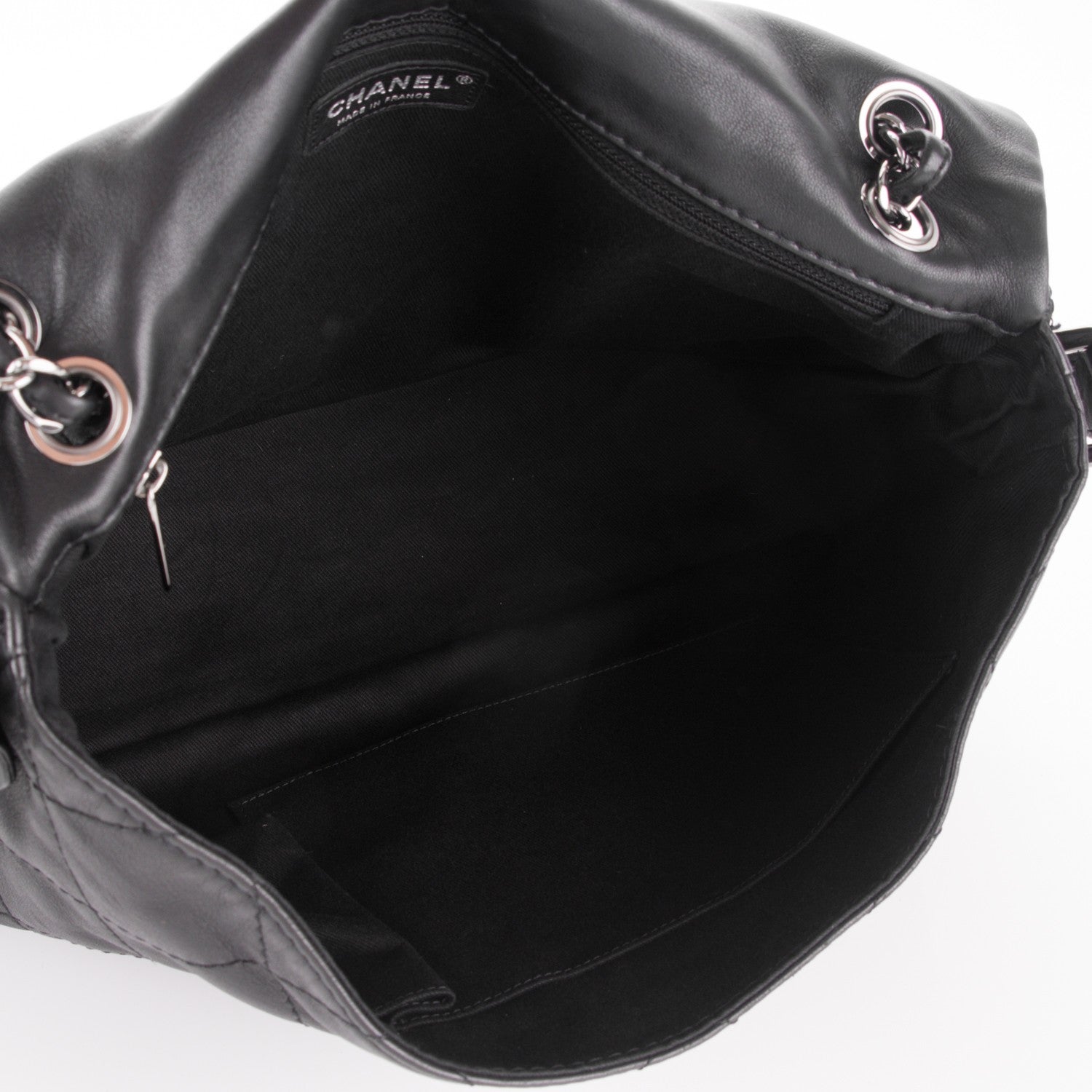Chanel Lambskin Stitched Messenger Bag Black 6 of 9