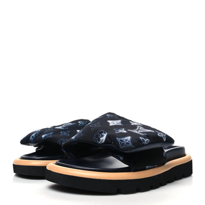 Louis Vuitton Nylon Monogram Womens Pool Pillow Comfort Mules 36 Navy Blue 3 of 8