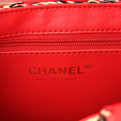 Chanel Raffia Fringe Nano Kelly Shopper Red Beige Black 6 of 11
