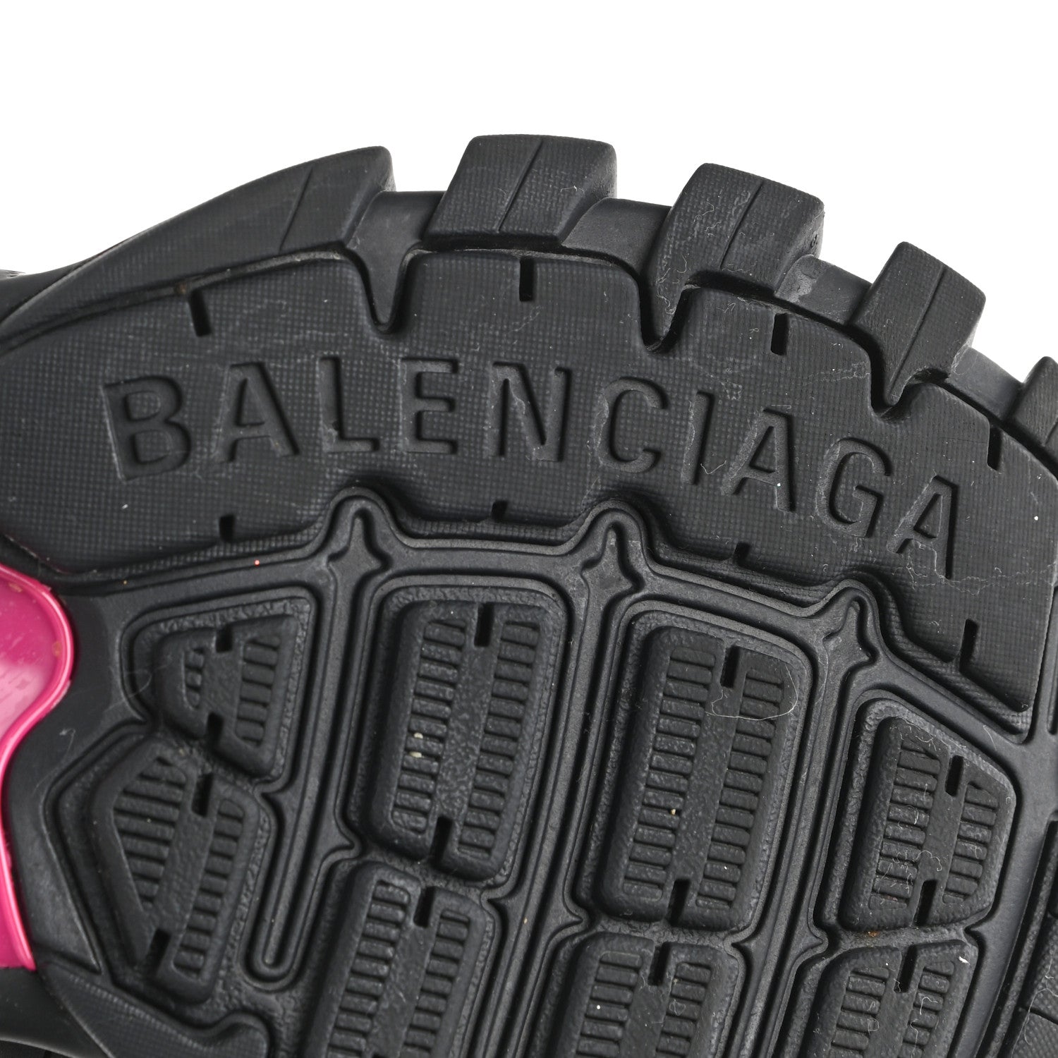 Balenciaga Mesh Rubber Bi-Color Womens Track Sneakers 39 Black Neon Pink 6 of 8