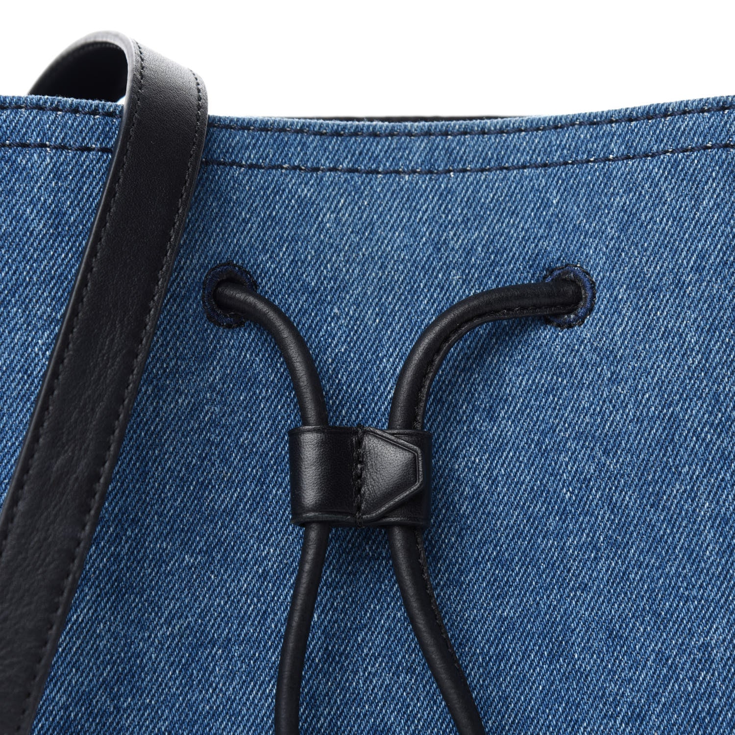 3.1 Phillip Lim Denim Smooth Calfskin Mini Soleil Bucket Bag Blue Black 10 of 10