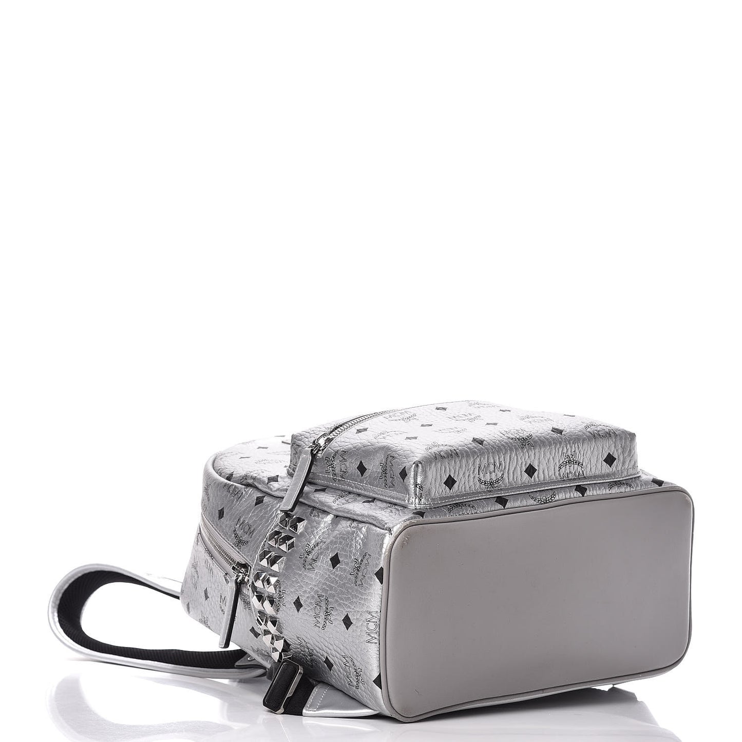 Metallic Visetos Medium Side Stud Stark Backpack Berlin Silver