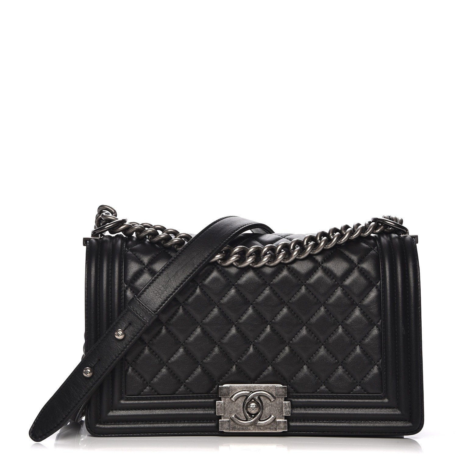 Chanel Calfskin Quilted Medium Boy Flap Black 1 of 8