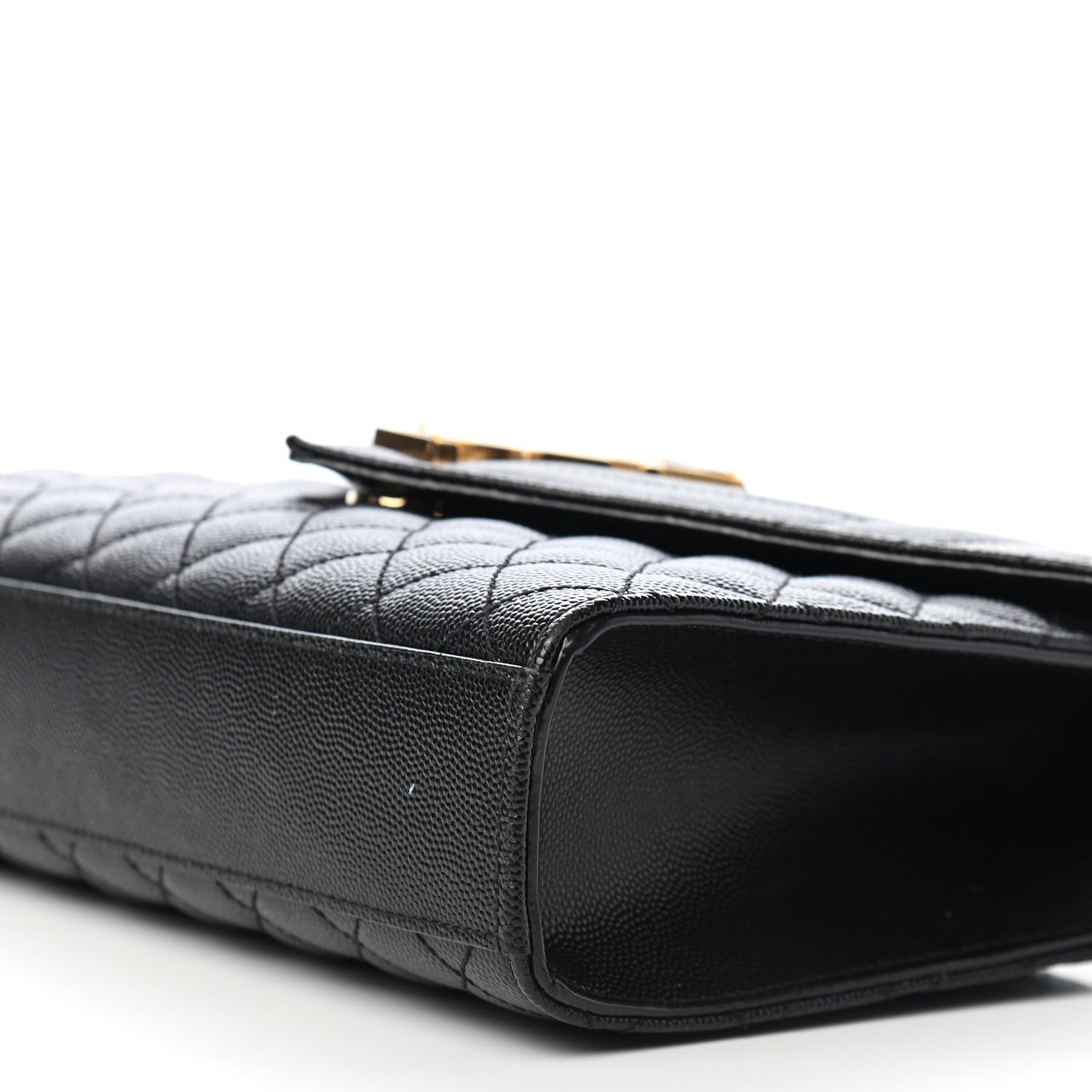Saint Laurent Grain De Poudre Textured Mixed Matelasse Triquilt Medium Monogram Satchel Black 6 of 11