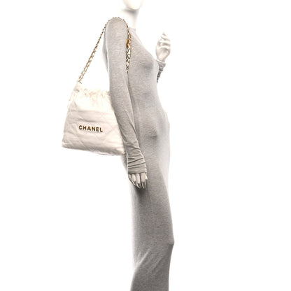 Chanel Shiny Calfskin Quilted Small Chanel 22 White 2 of 11