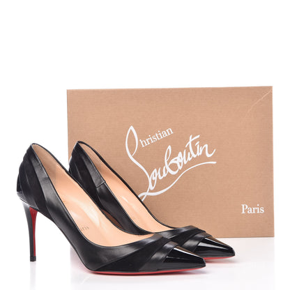 Christian Louboutin Nappa Patent Veau Velours Eklectica 85 Pumps 35.5 Black 8 of 8