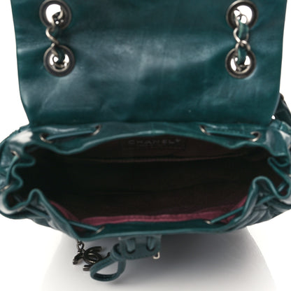Chanel Glazed Calfskin Quilted Small Salzburg Mountain Backpack Dark Green 4 of 8