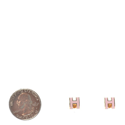 Hermes Gold Lacquered Pop H Earrings Rose Dragee 2 of 5