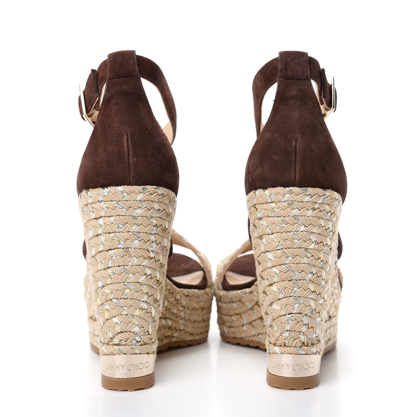 Suede Portia Espadrille Wedges 37.5 Mahogany