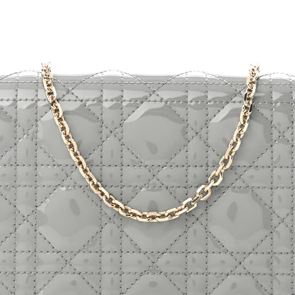 Christian Dior Patent Cannage Lady Dior Convertible Clutch Grey 8 of 11