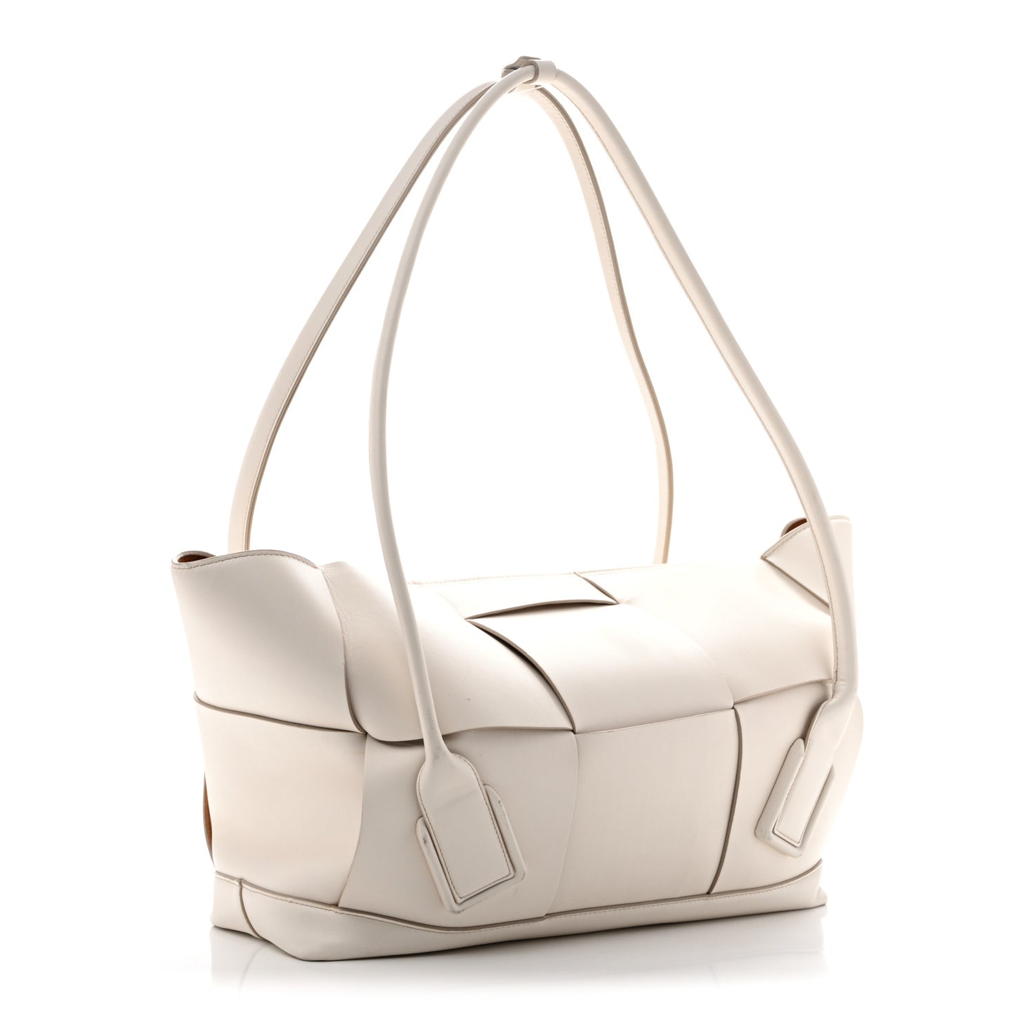 French Calfskin Maxi Intrecciato Large Arco  Bianco