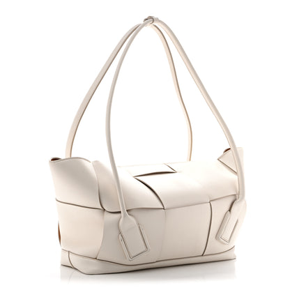 Bottega Veneta French Calfskin Maxi Intrecciato Large Arco  Bianco 2 of 14