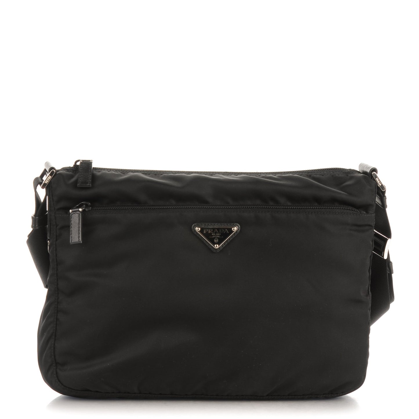 Nylon Vela Flat Messenger Bag Black