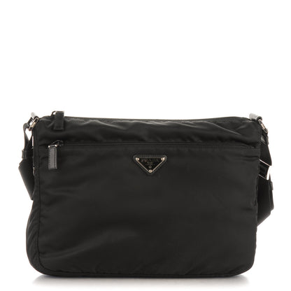 Prada Nylon Vela Flat Messenger Bag Black 1 of 8