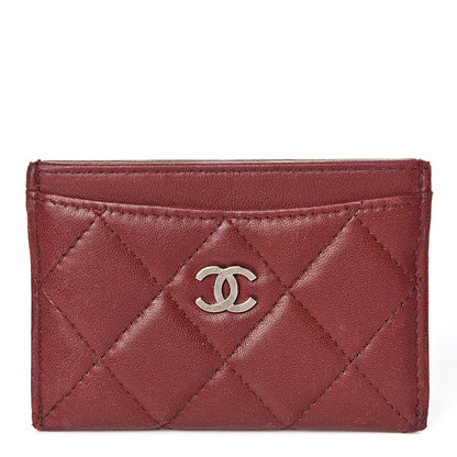 Chanel Lambskin Quilted Card Holder Burgundy 1 of 13