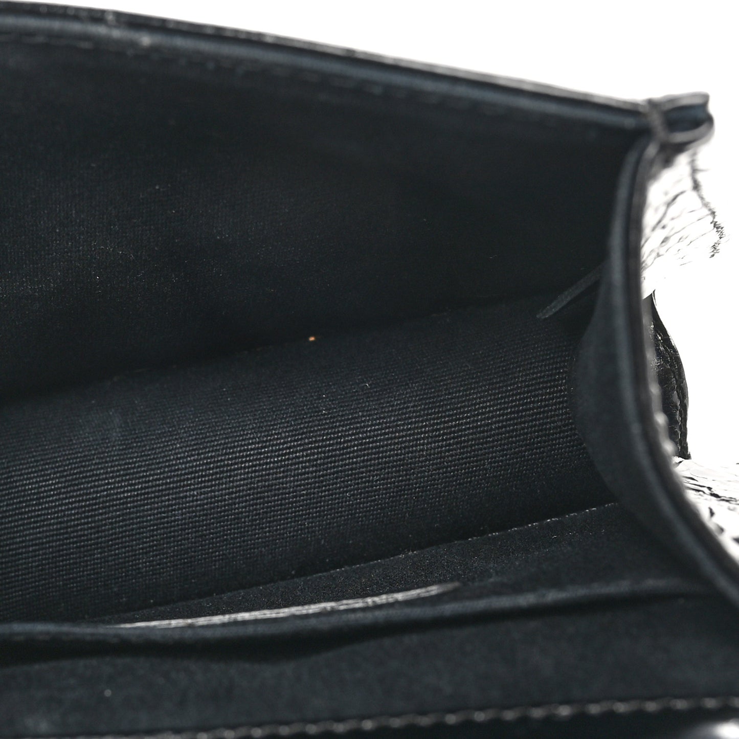 Glazed Crumpled Calfskin Quilted Mini Rita Top Handle Flap Black