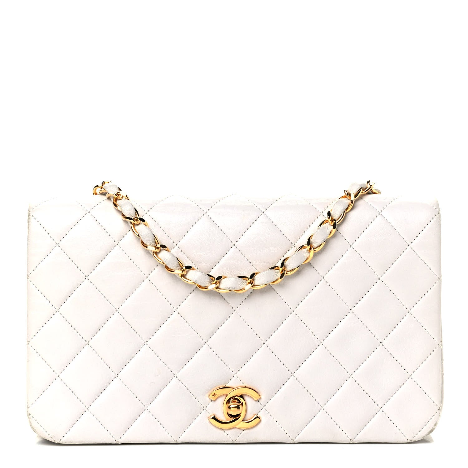 Chanel Lambskin Quilted Small Single Flap White 1 of 9