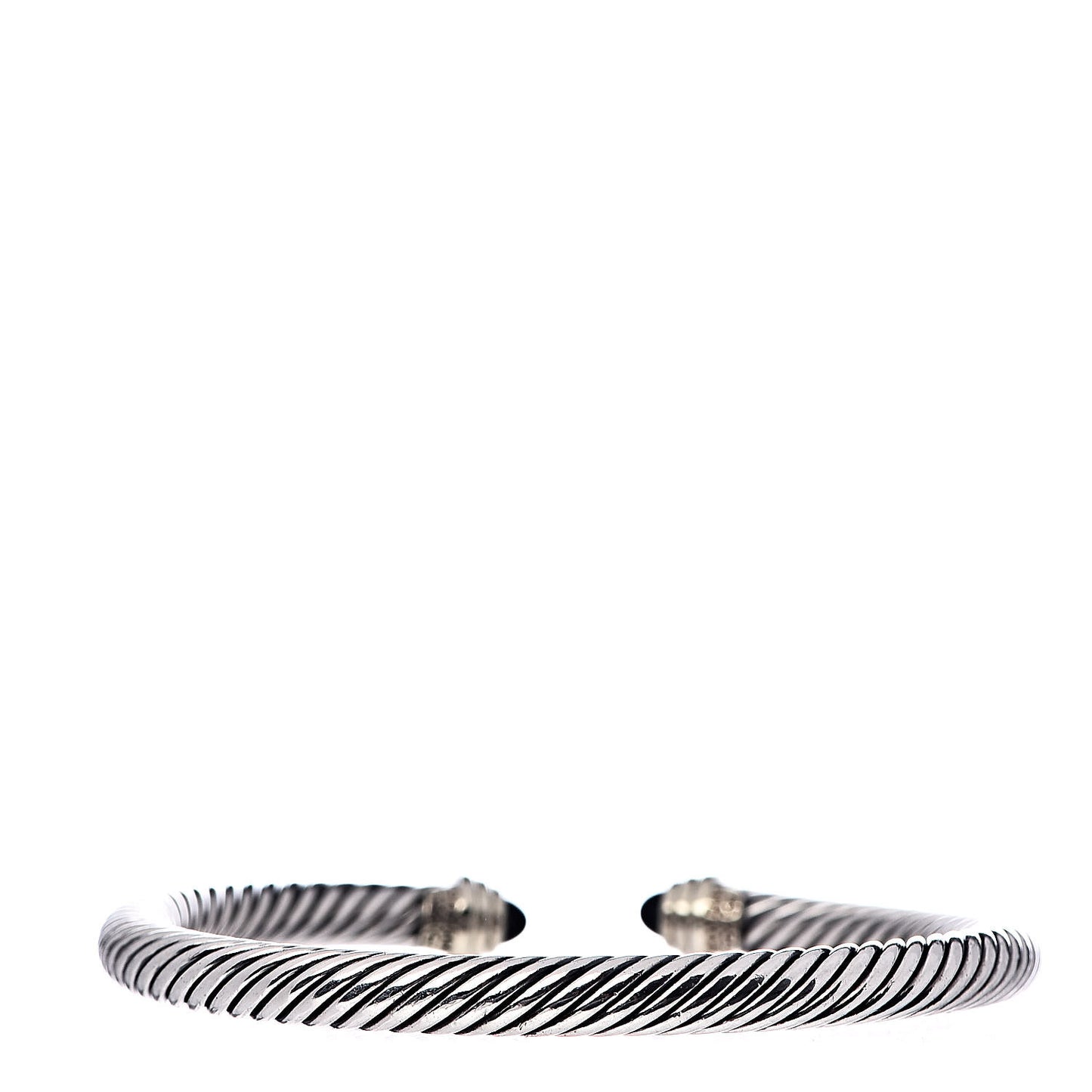 Sterling Silver 14K Yellow Gold Black Onyx 5mm Cable Classics Petite Color Bracelet