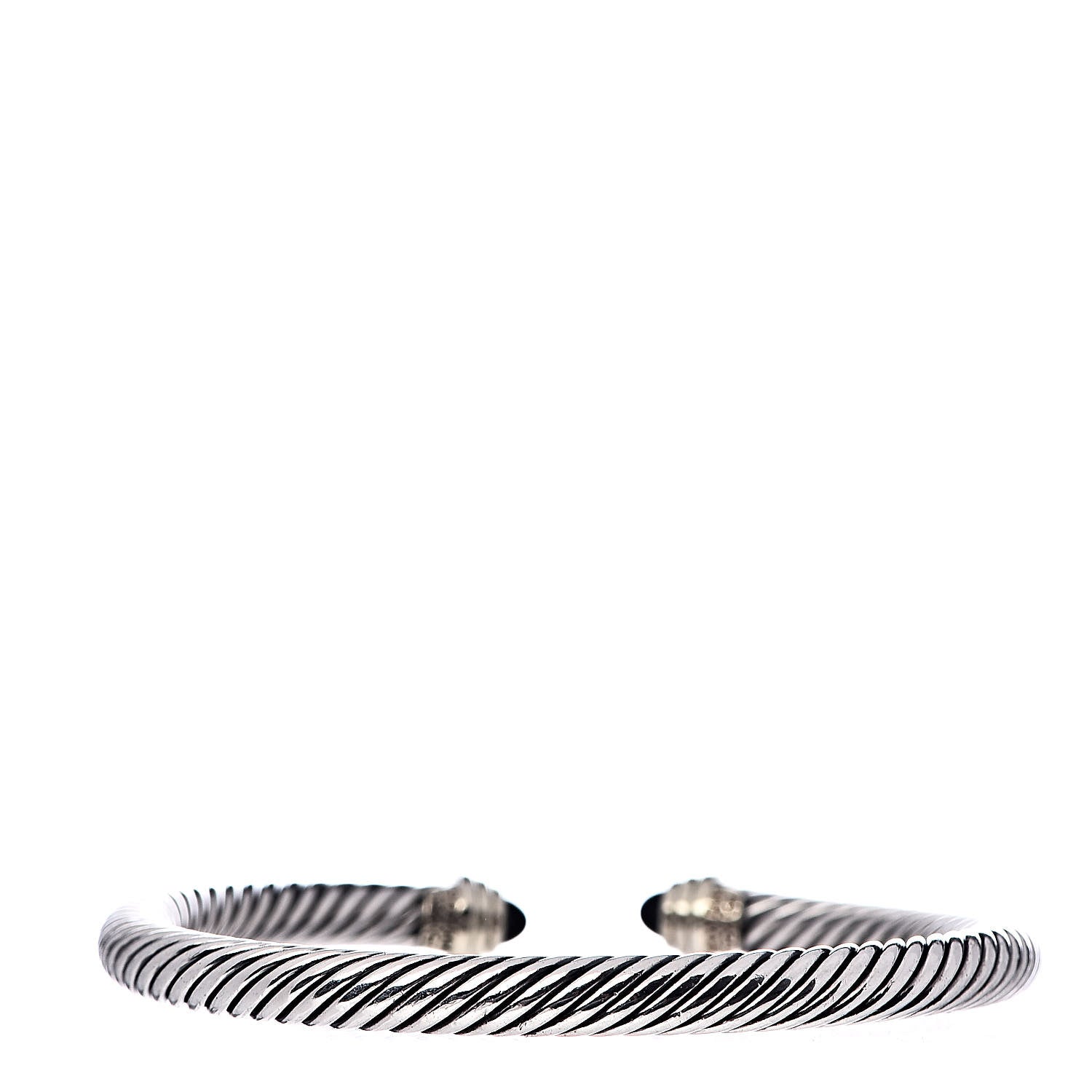 David Yurman Sterling Silver 14K Yellow Gold Black Onyx 5mm Cable Classics Petite Color Bracelet 3 of 4