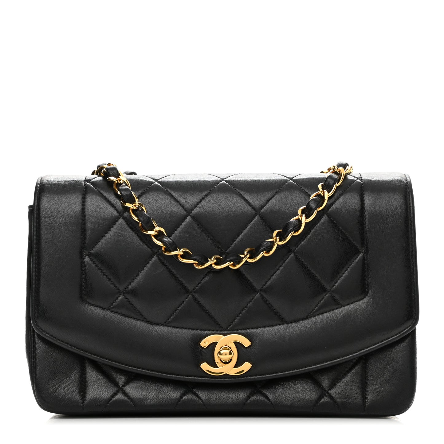 Lambskin Quilted Small Single Flap Black