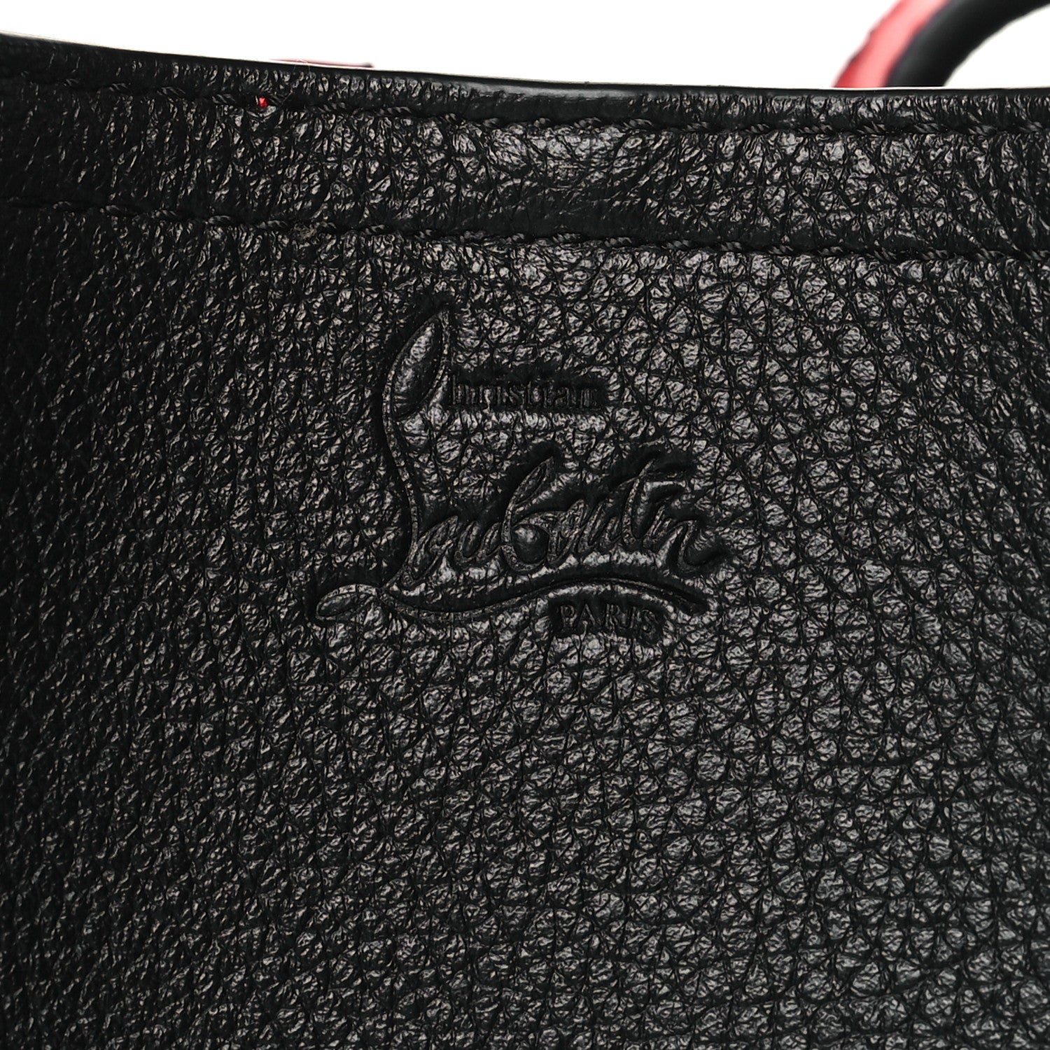 Christian Louboutin Calfskin Spiked Mini Cabarock Shopper Tote Black 6 of 10