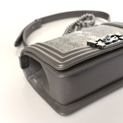 Chanel Galuchat Stingray Small Boy Flap Silver 8 of 9