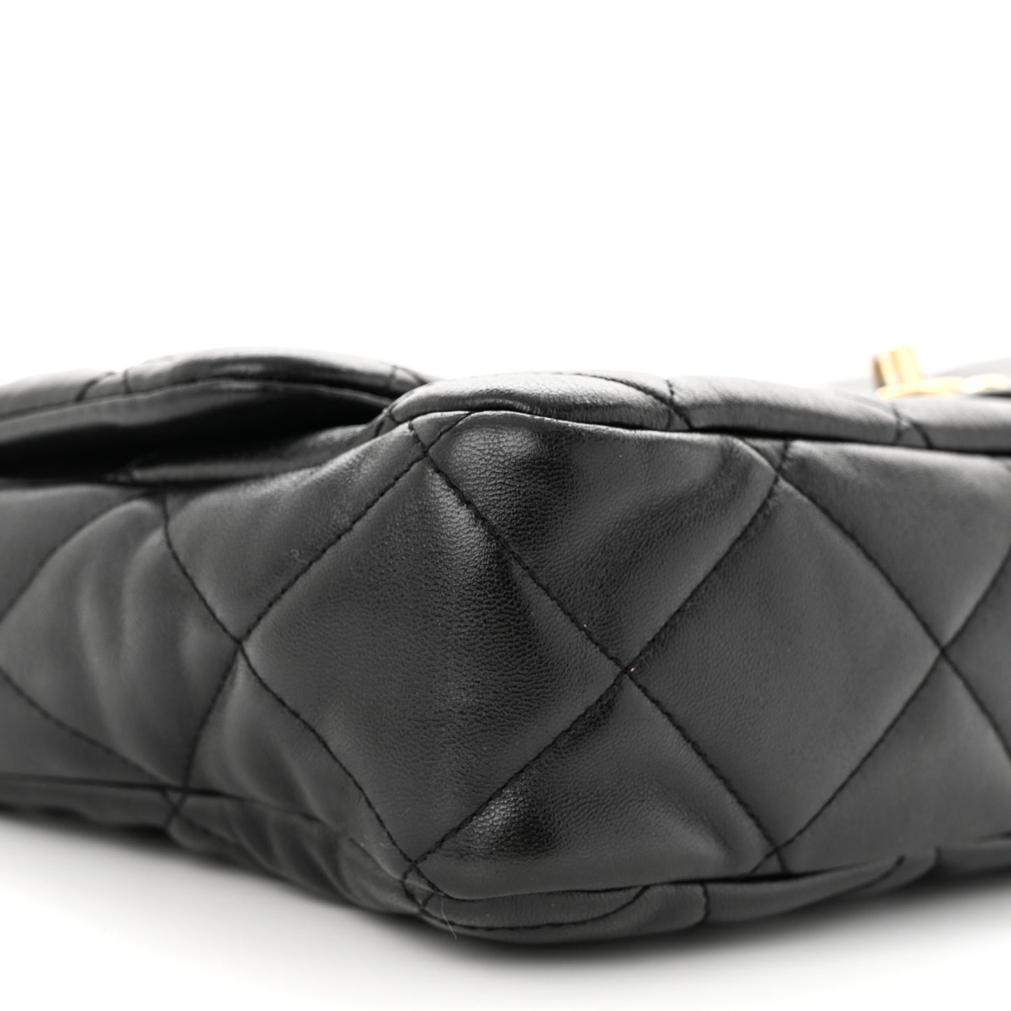 Lambskin Quilted Large CC Funky Town Flap Black